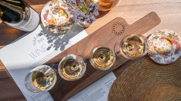 Wine flight at Naramata Inn